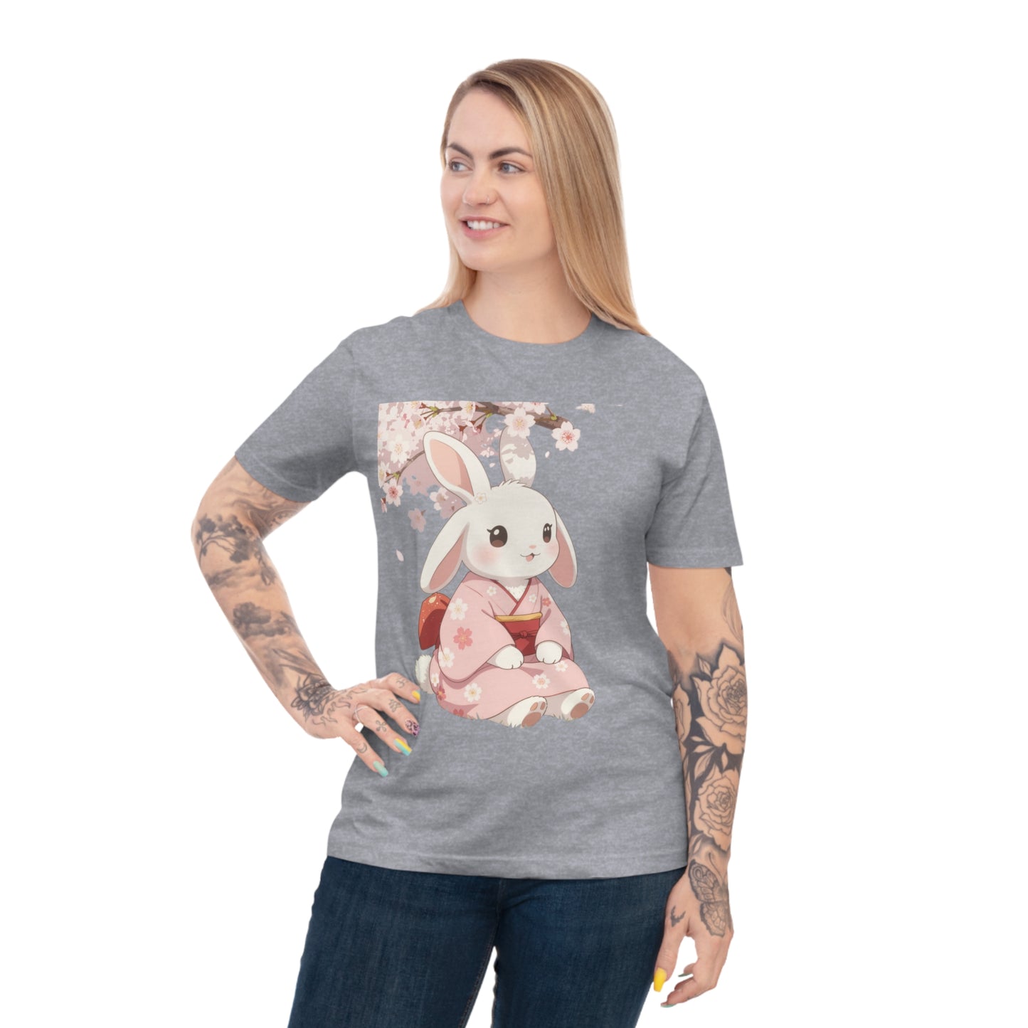 Sakura Bunny — Cherry Blossom Anime Haori Kawaii Tee