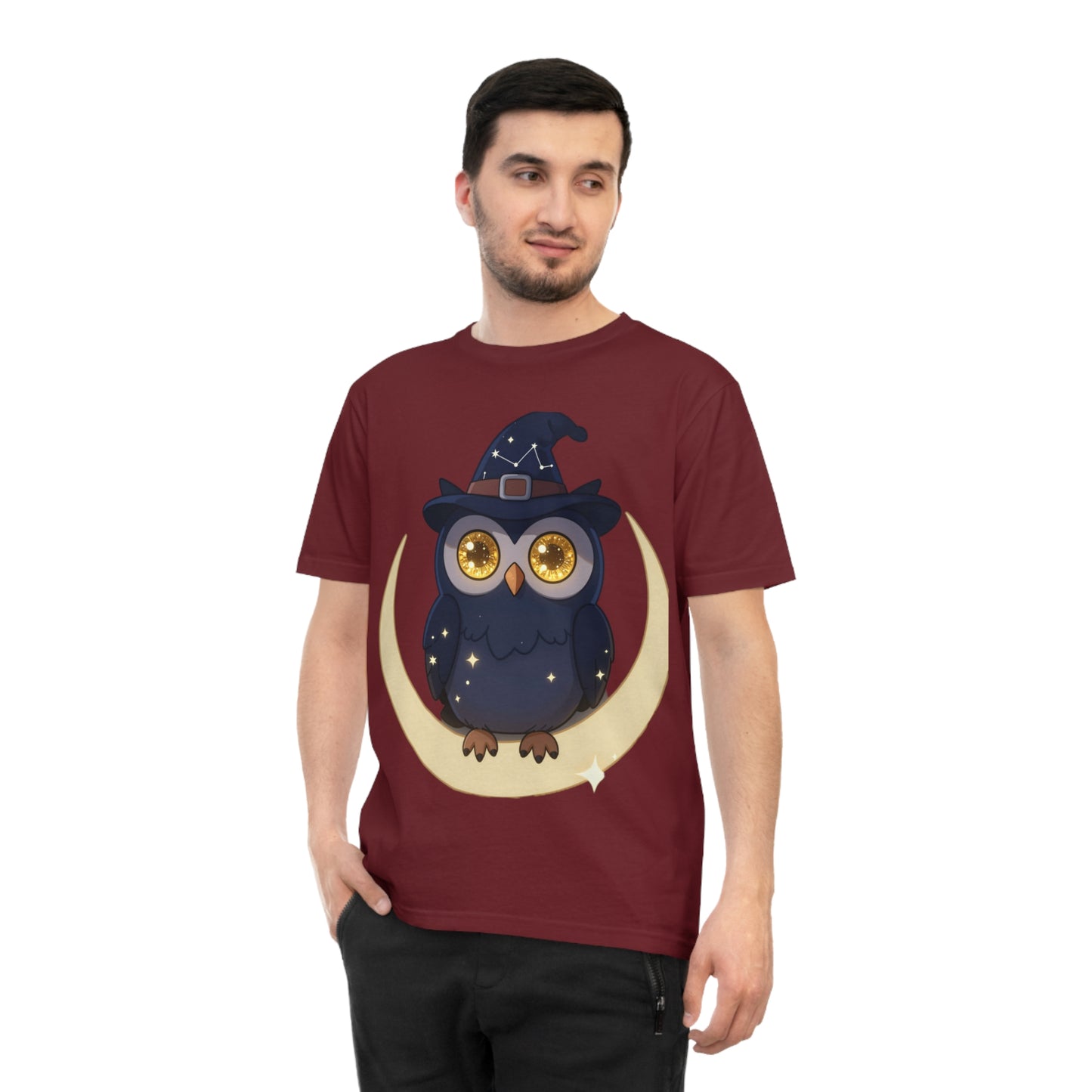 Cosmic Wizard Owl — Magical Starry Night Tee