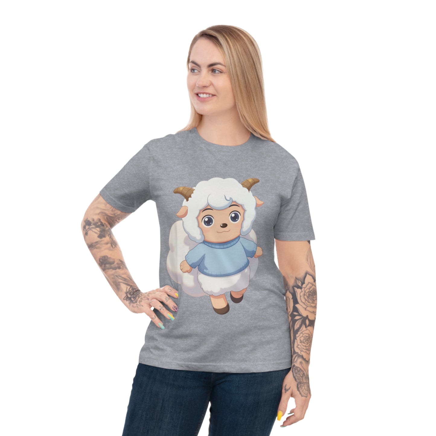 Fluffy Sheep Girl — Dreamy Anime Kawaii Sheep Character Tee