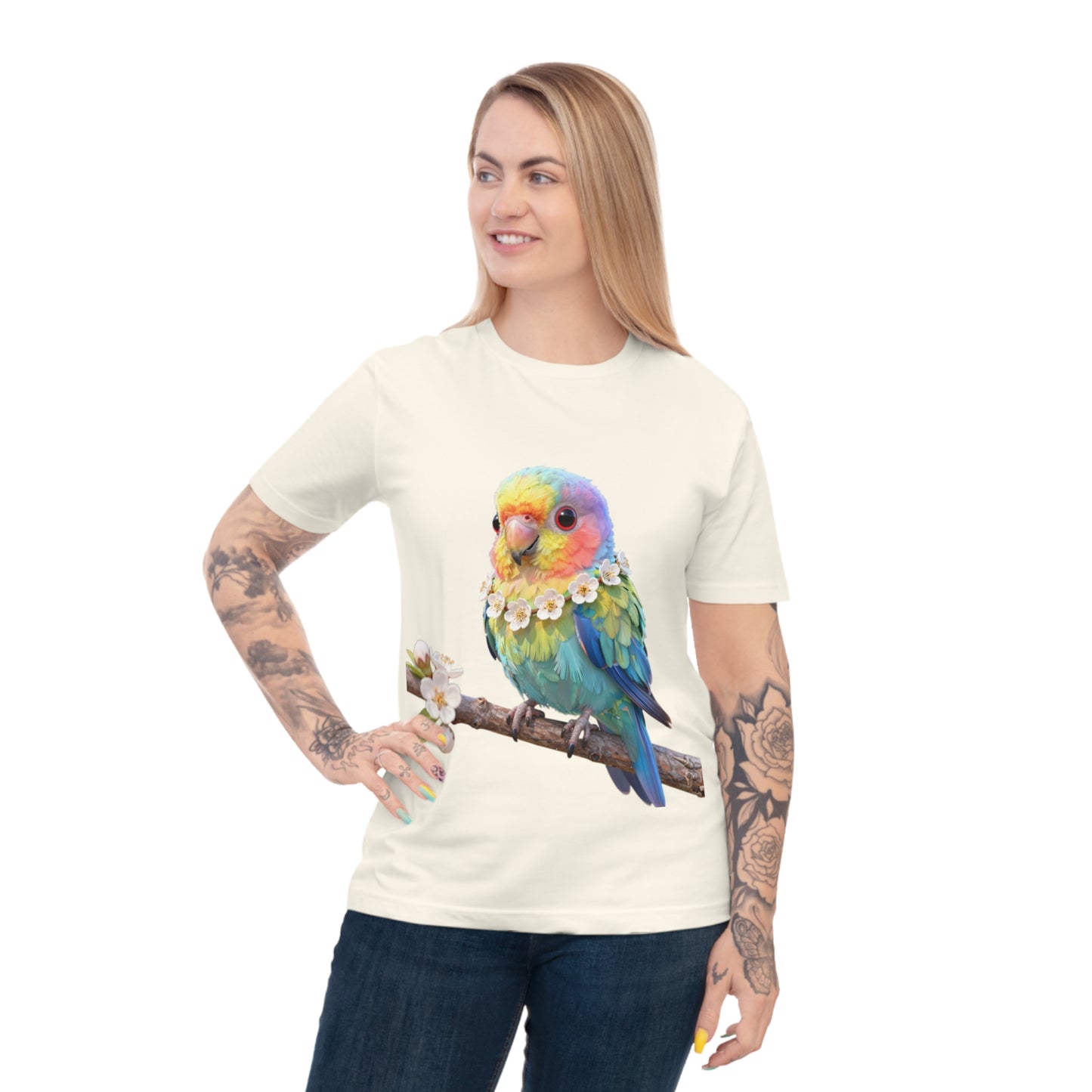 Rainbow Parrot — Tropical Bloom Kawaii Tee