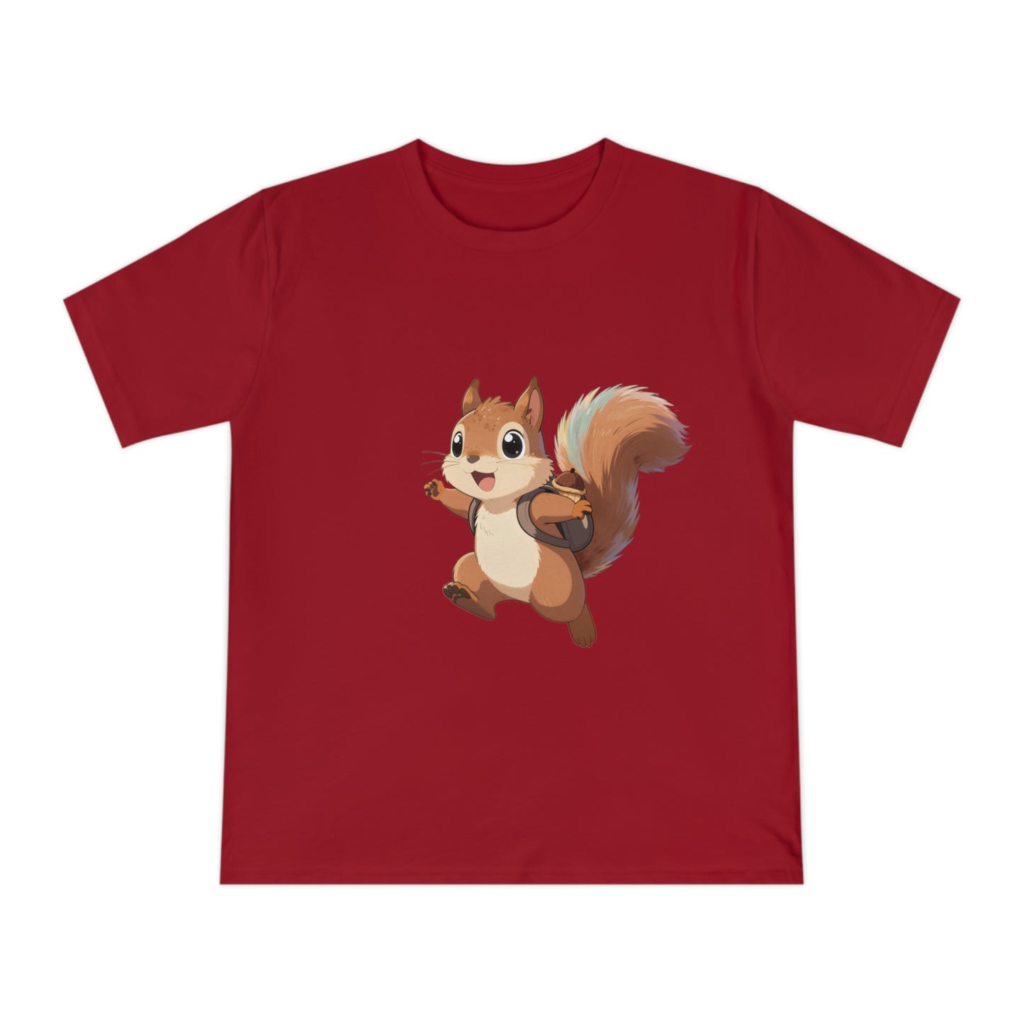 Rainbow Squirrel — Pastel Chibi Anime Acorn Backpack Tee