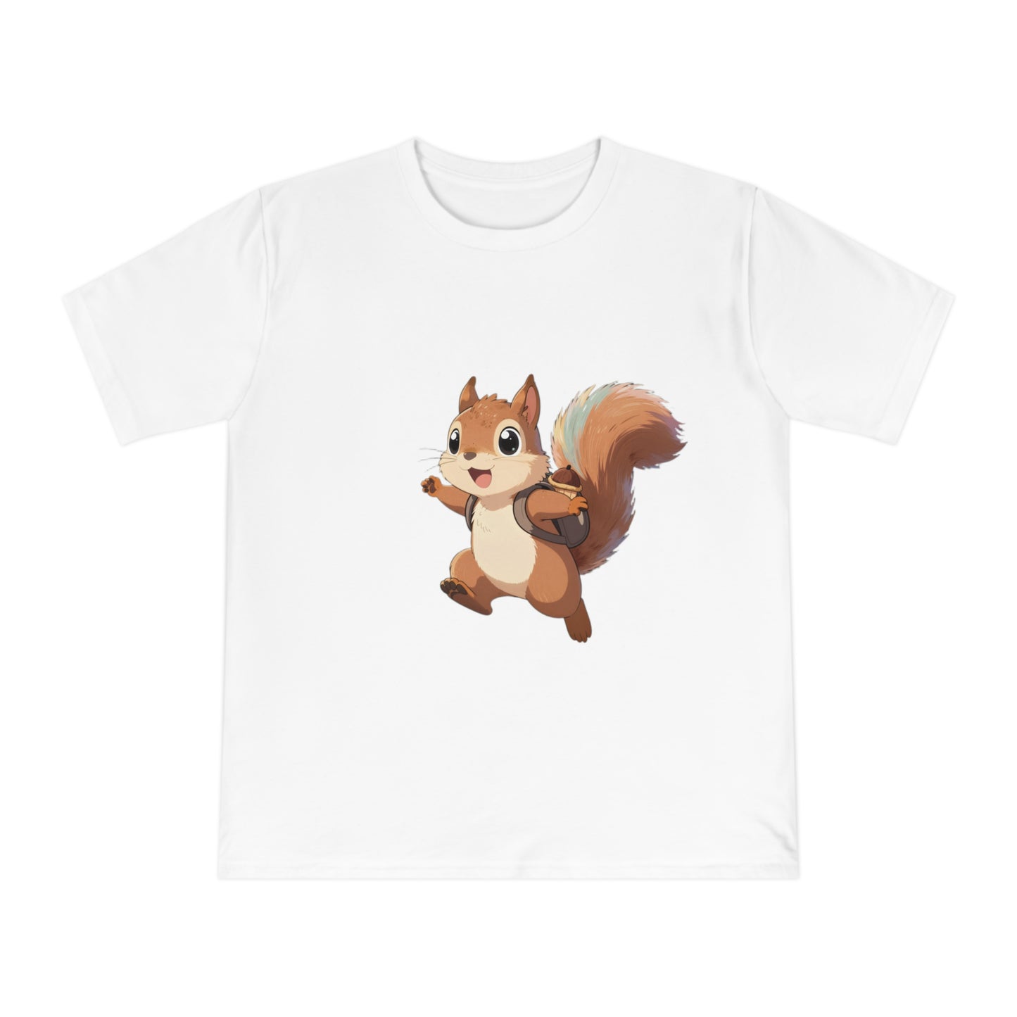Rainbow Squirrel — Pastel Chibi Anime Acorn Backpack Tee