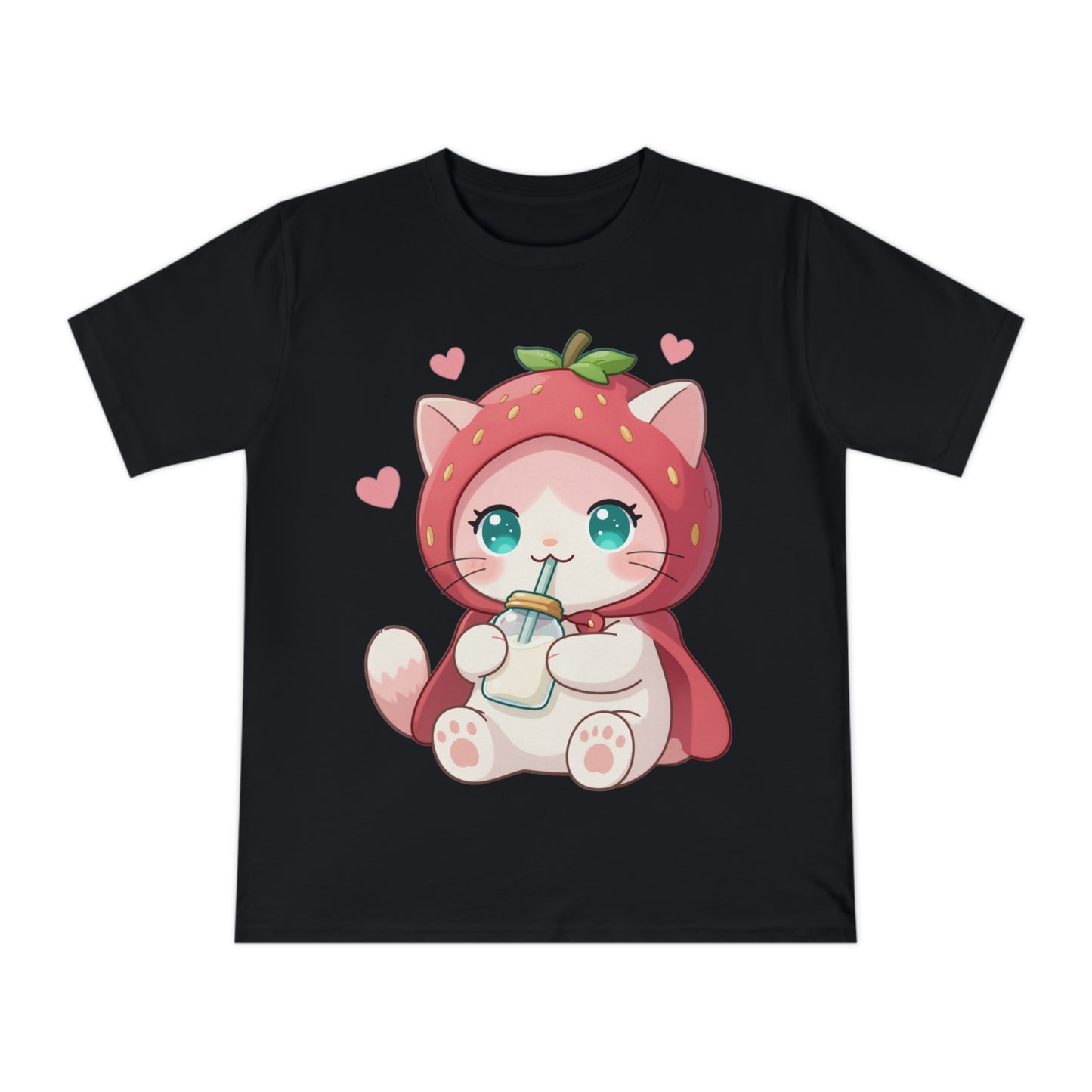 Chibi Strawberry Kitten — Cute Anime Cat Lover Tee