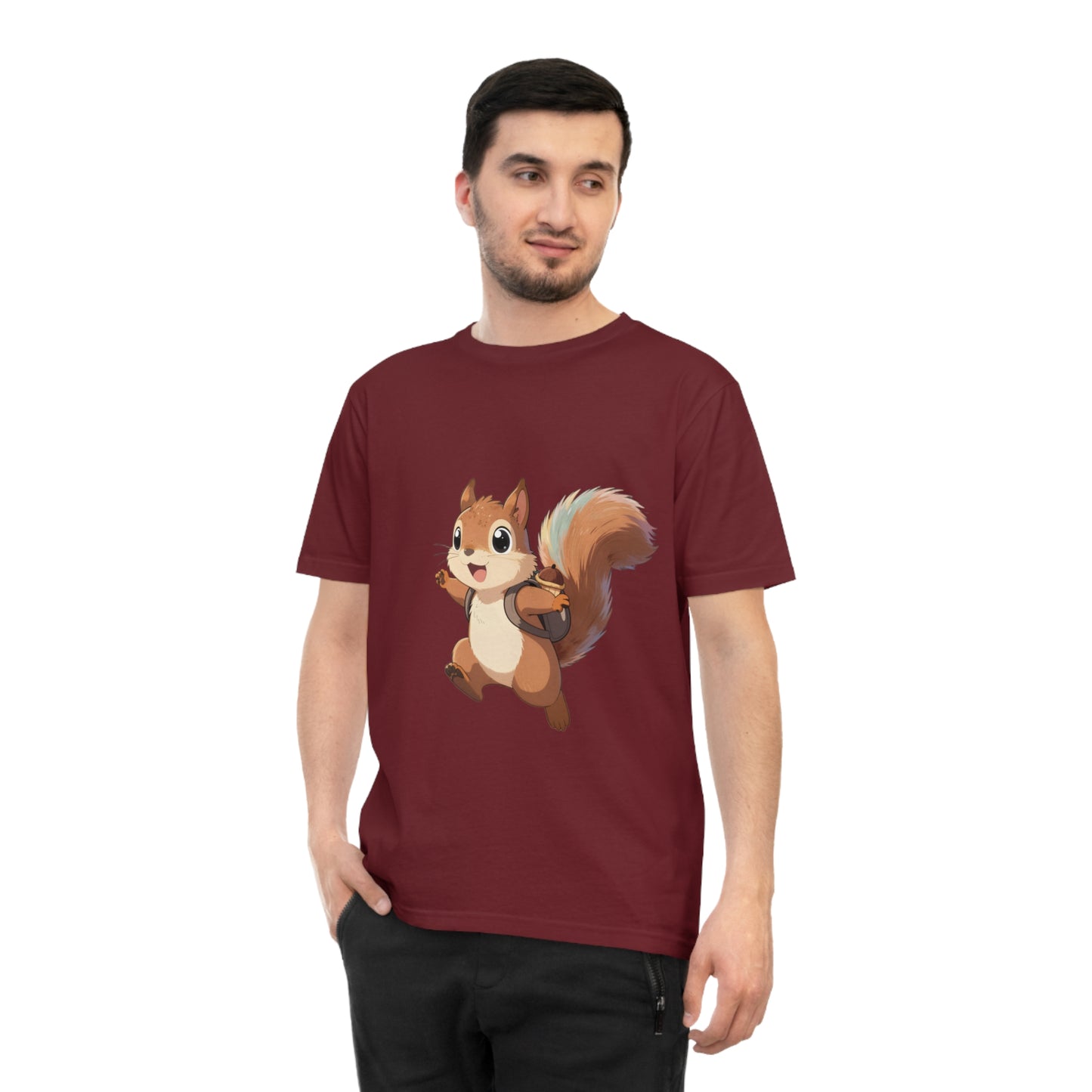 Rainbow Squirrel — Pastel Chibi Anime Acorn Backpack Tee