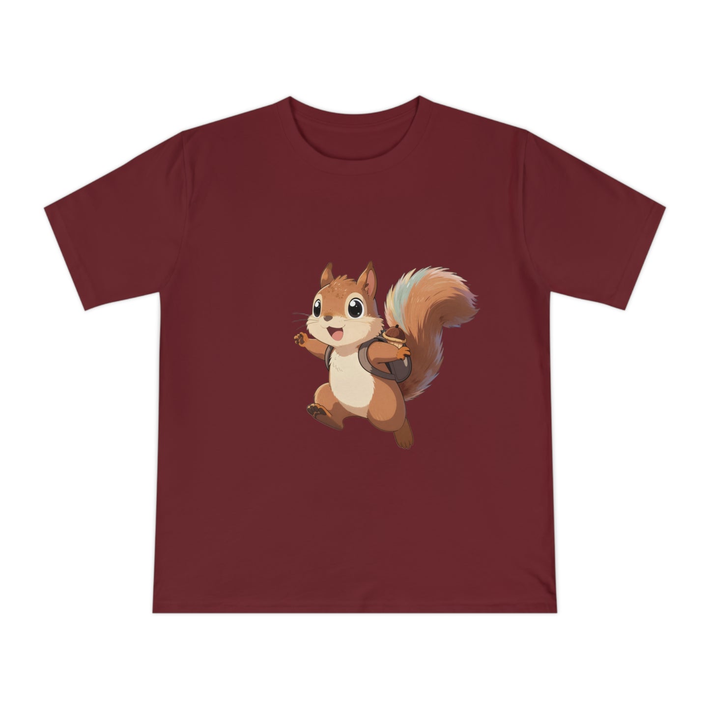 Rainbow Squirrel — Pastel Chibi Anime Acorn Backpack Tee