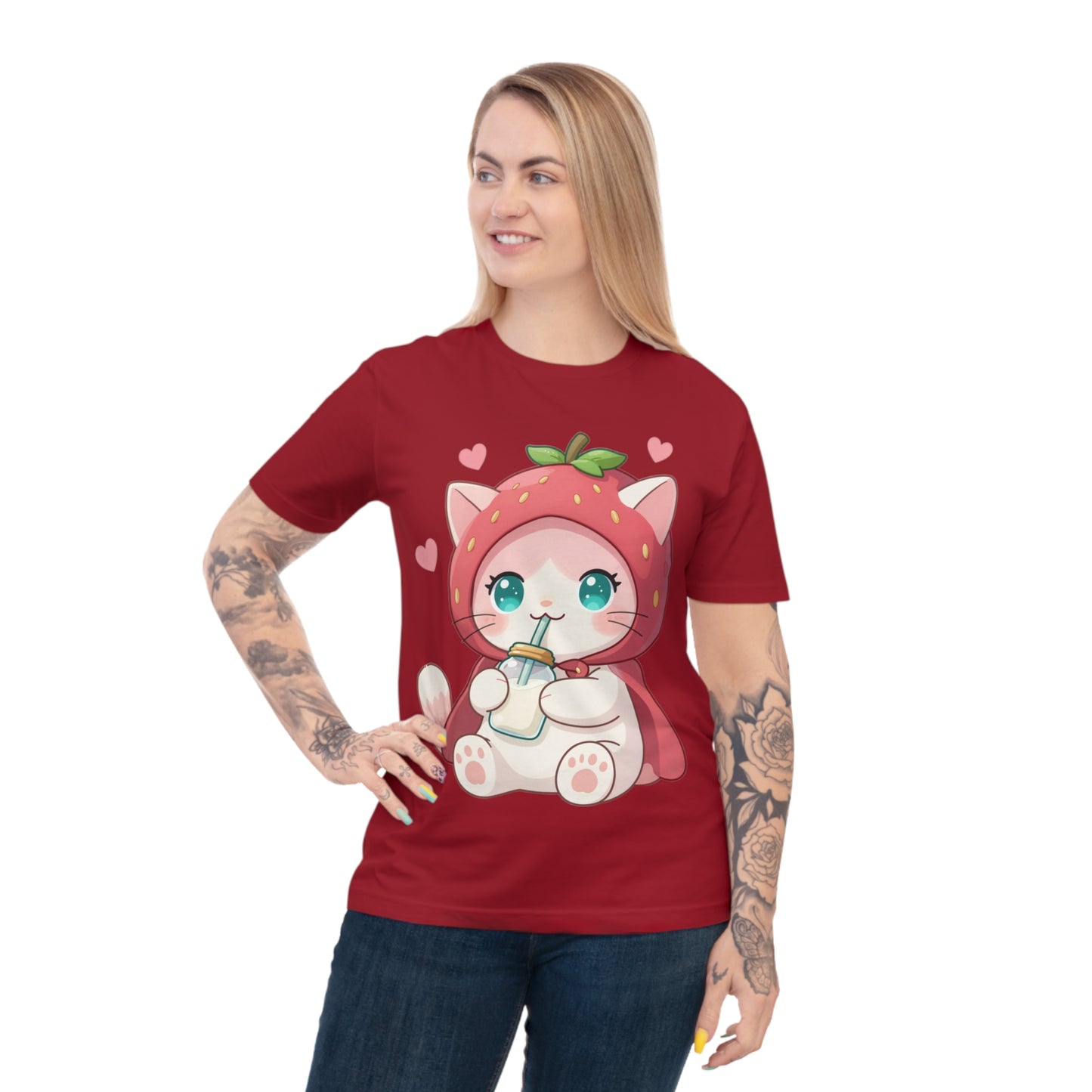 Chibi Strawberry Kitten — Cute Anime Cat Lover Tee