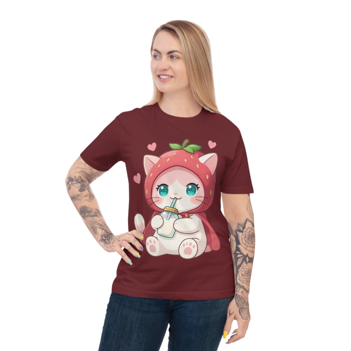 Chibi Strawberry Kitten — Cute Anime Cat Lover Tee