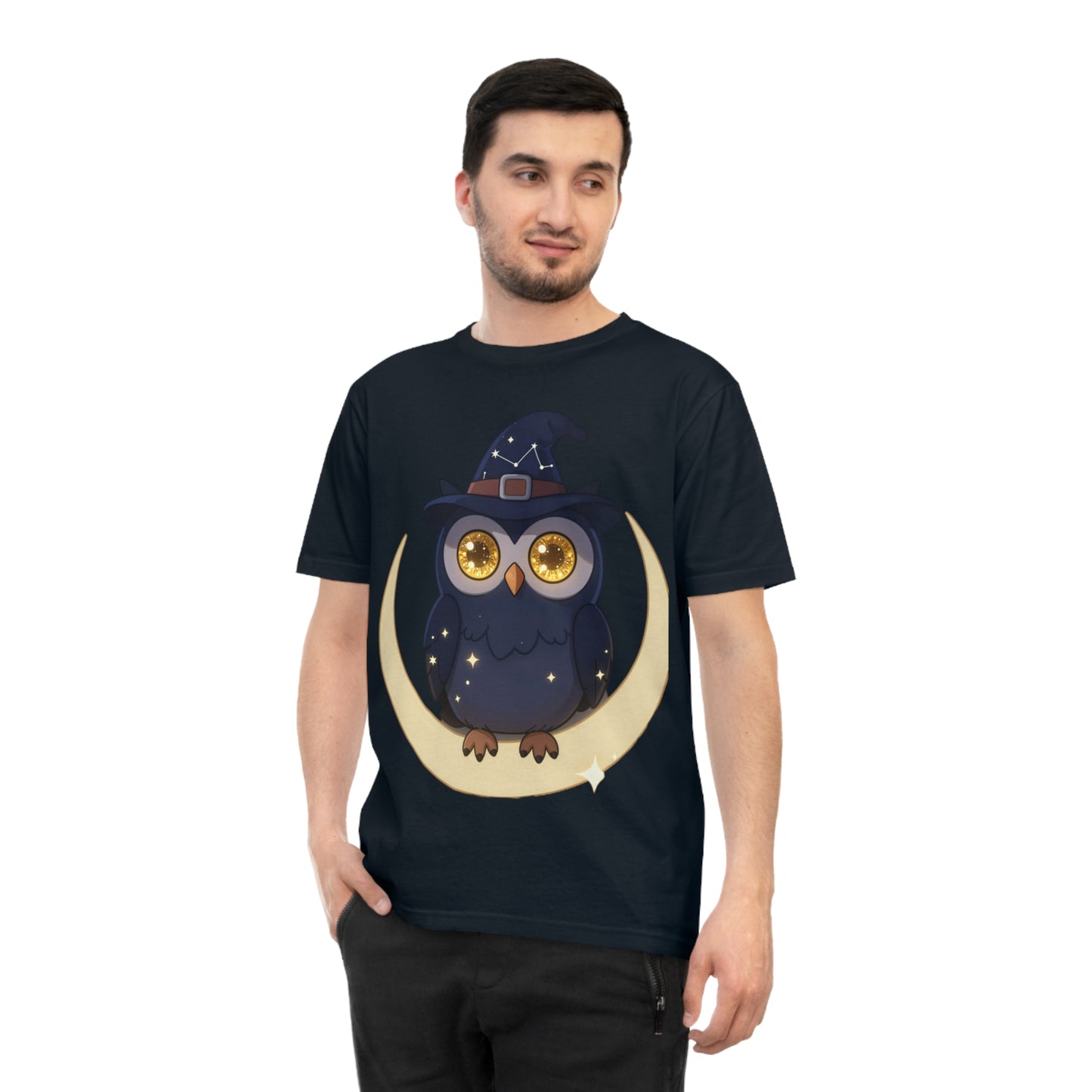 Cosmic Wizard Owl — Magical Starry Night Tee