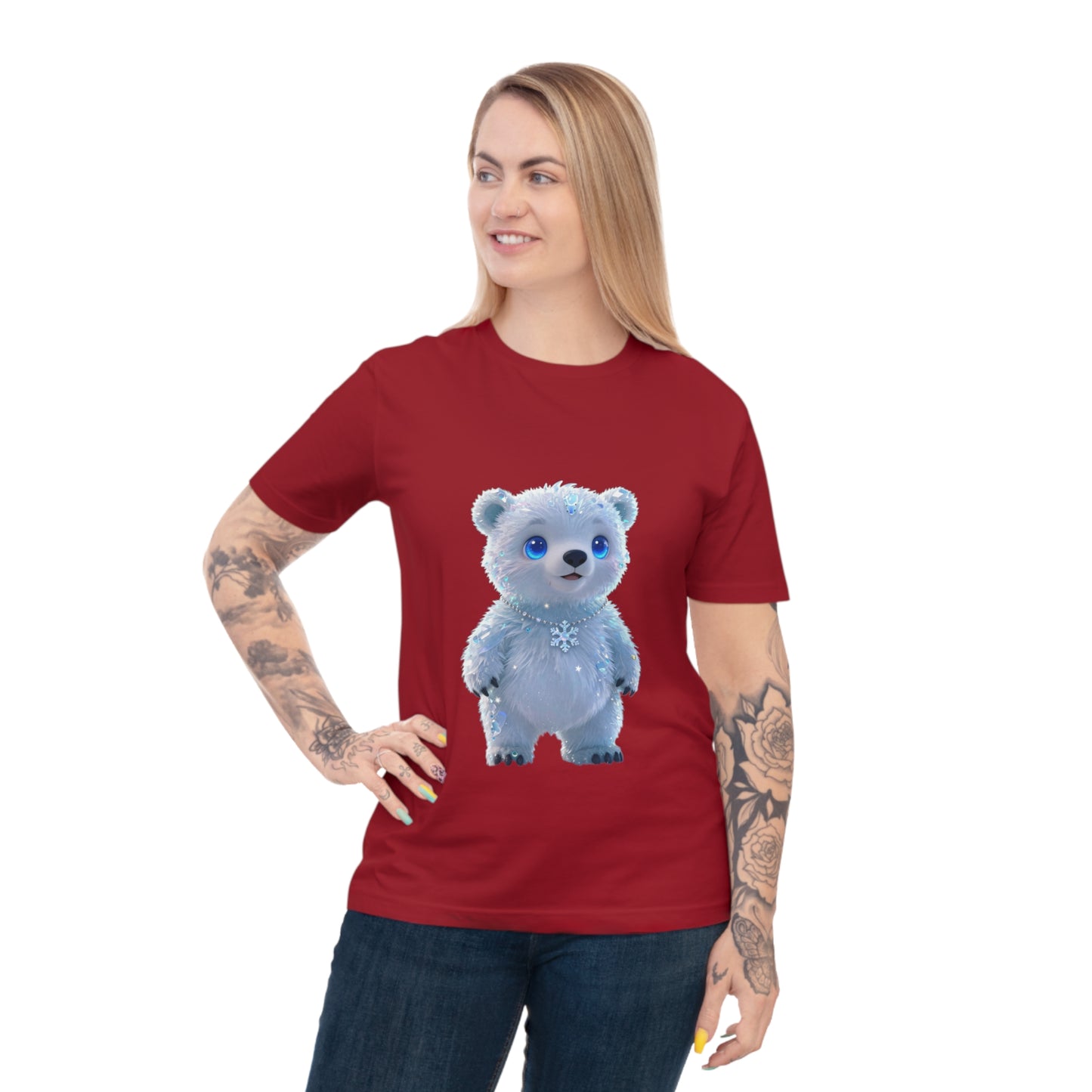 Crystal Arctic Bear — Aurora Night Kawaii Tee