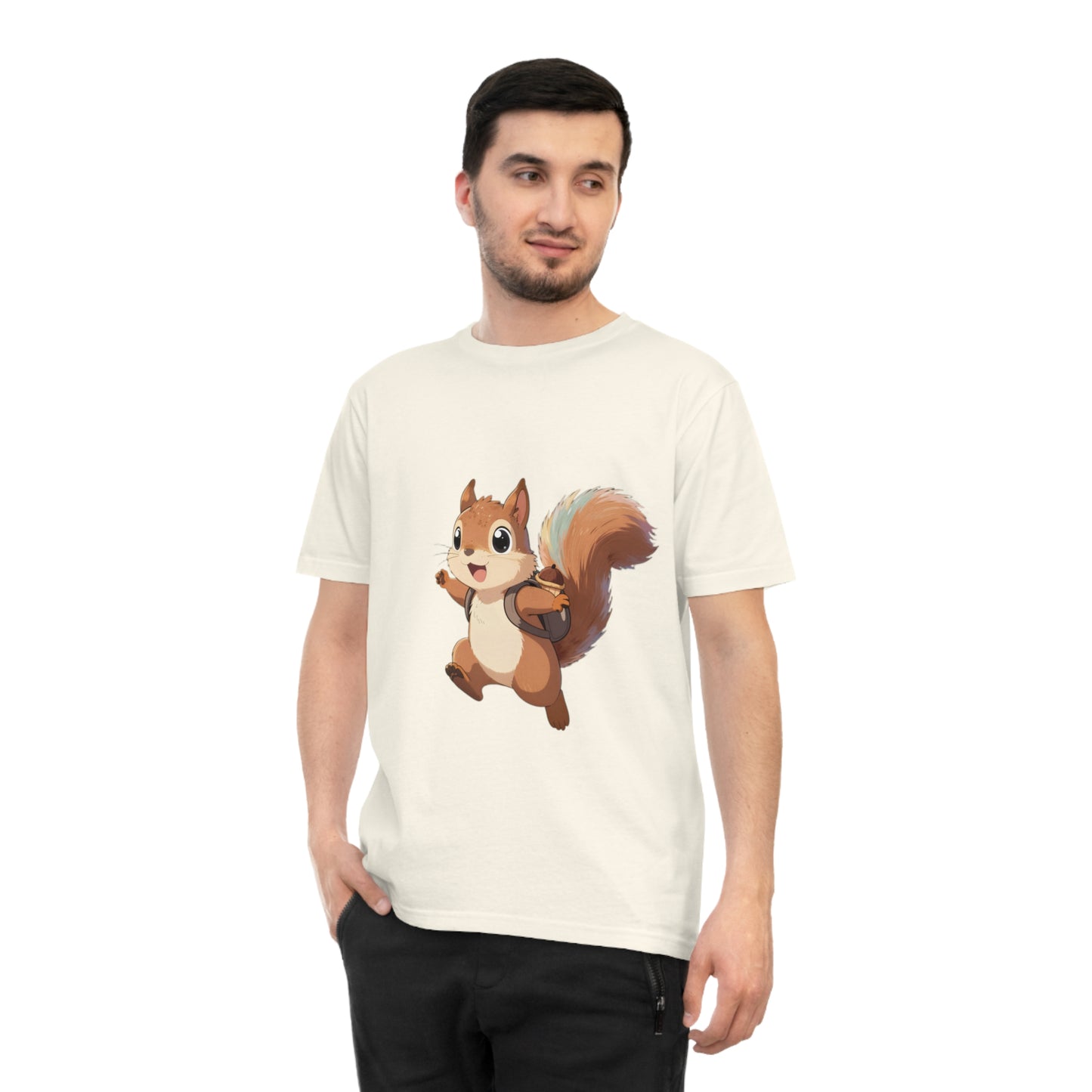 Rainbow Squirrel — Pastel Chibi Anime Acorn Backpack Tee