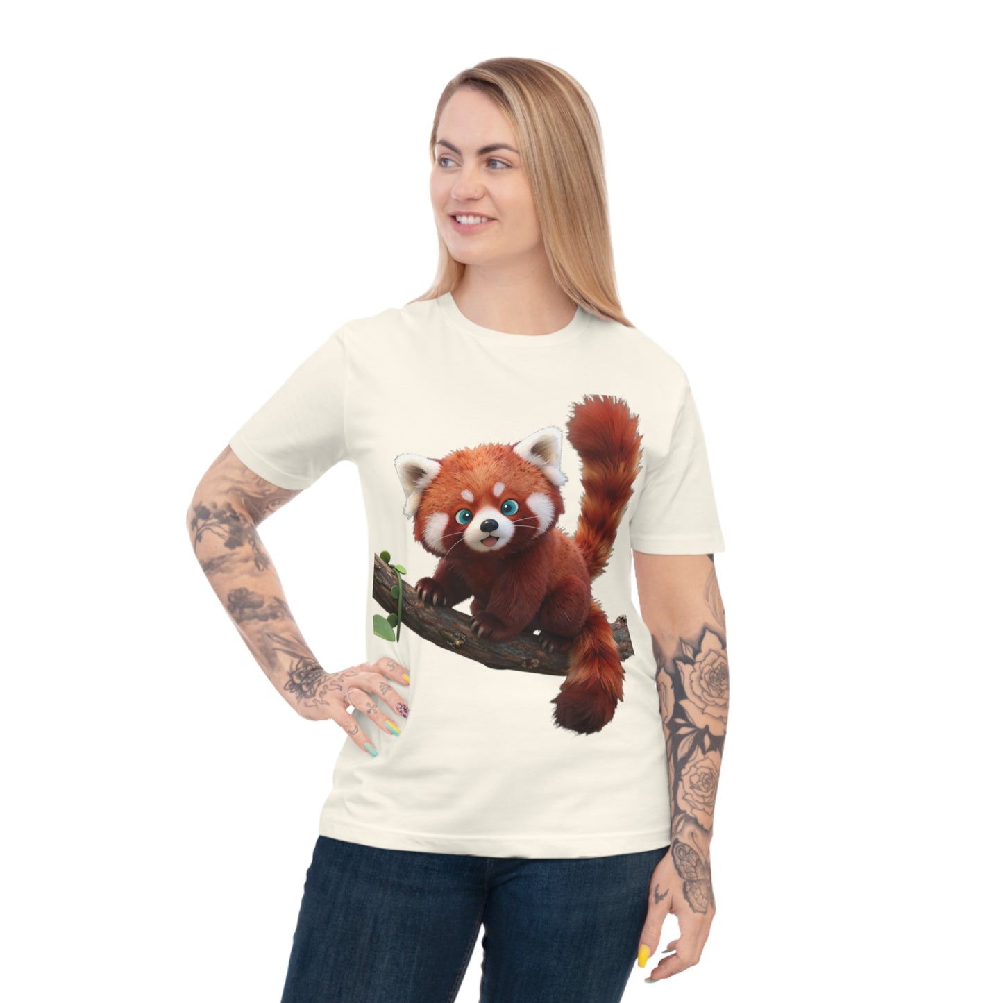 Playful Red Panda — Forest Vine Kawaii Tee