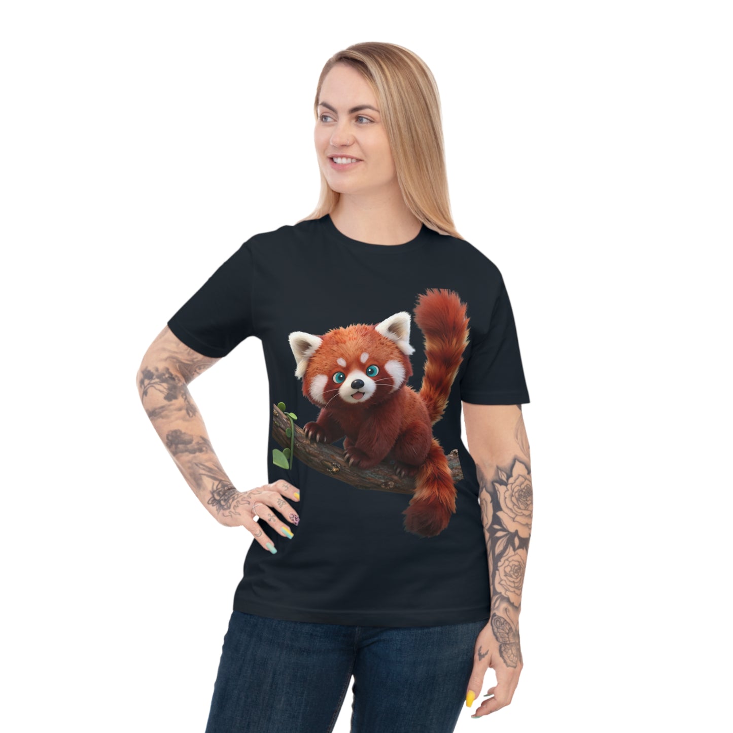 Playful Red Panda — Forest Vine Kawaii Tee