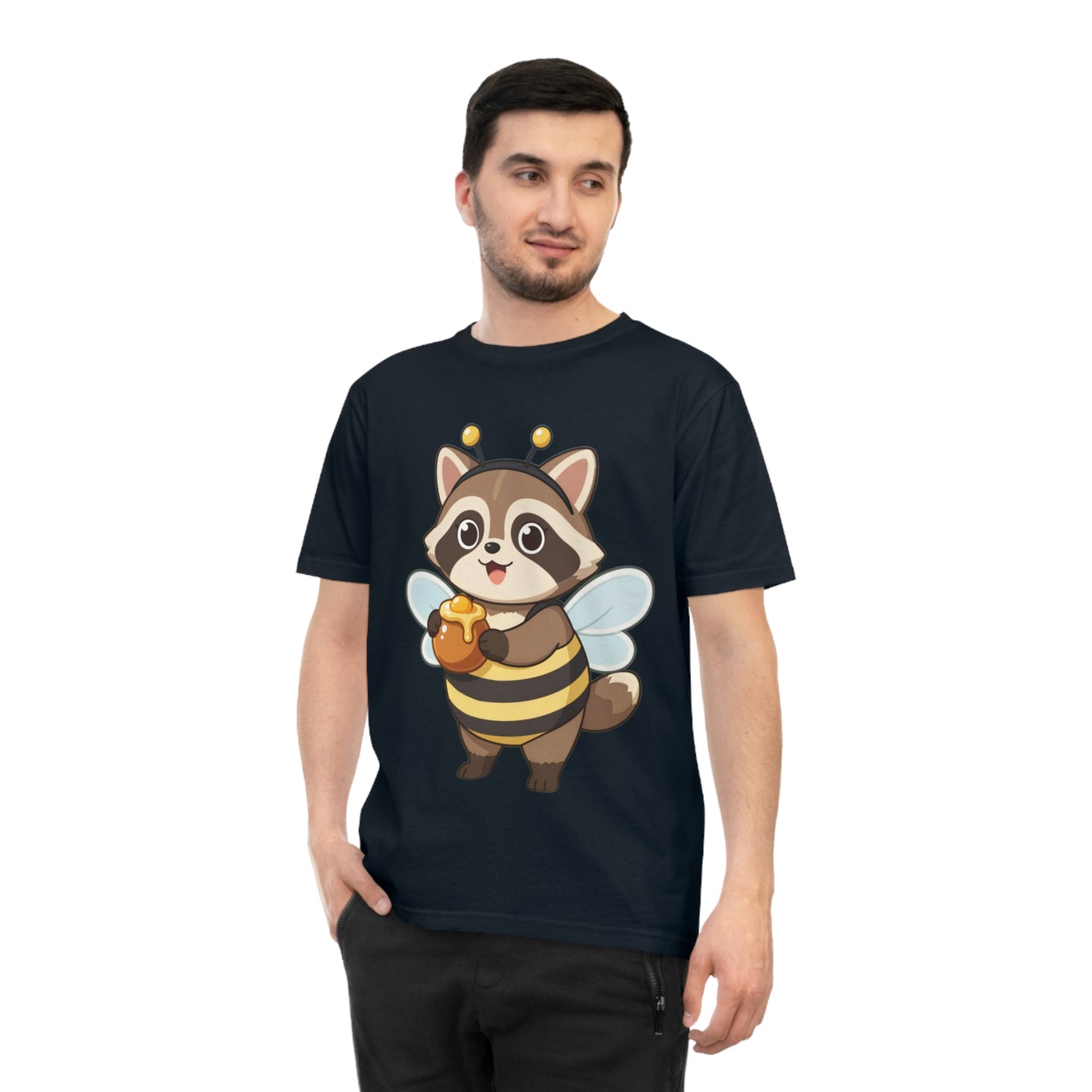 Honey Bee Raccoon — Chibi Anime Bee Kawaii Tee