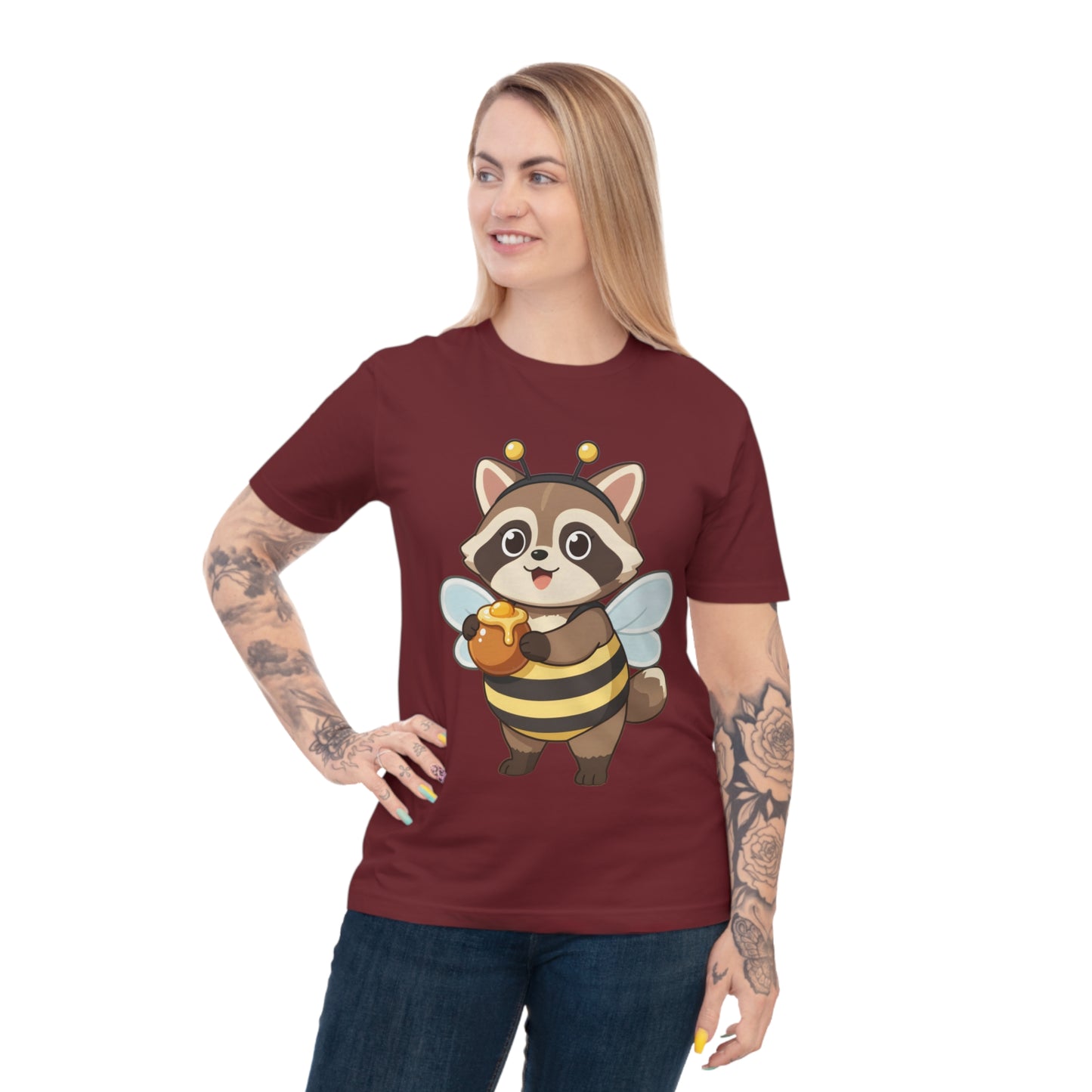 Honey Bee Raccoon — Chibi Anime Bee Kawaii Tee
