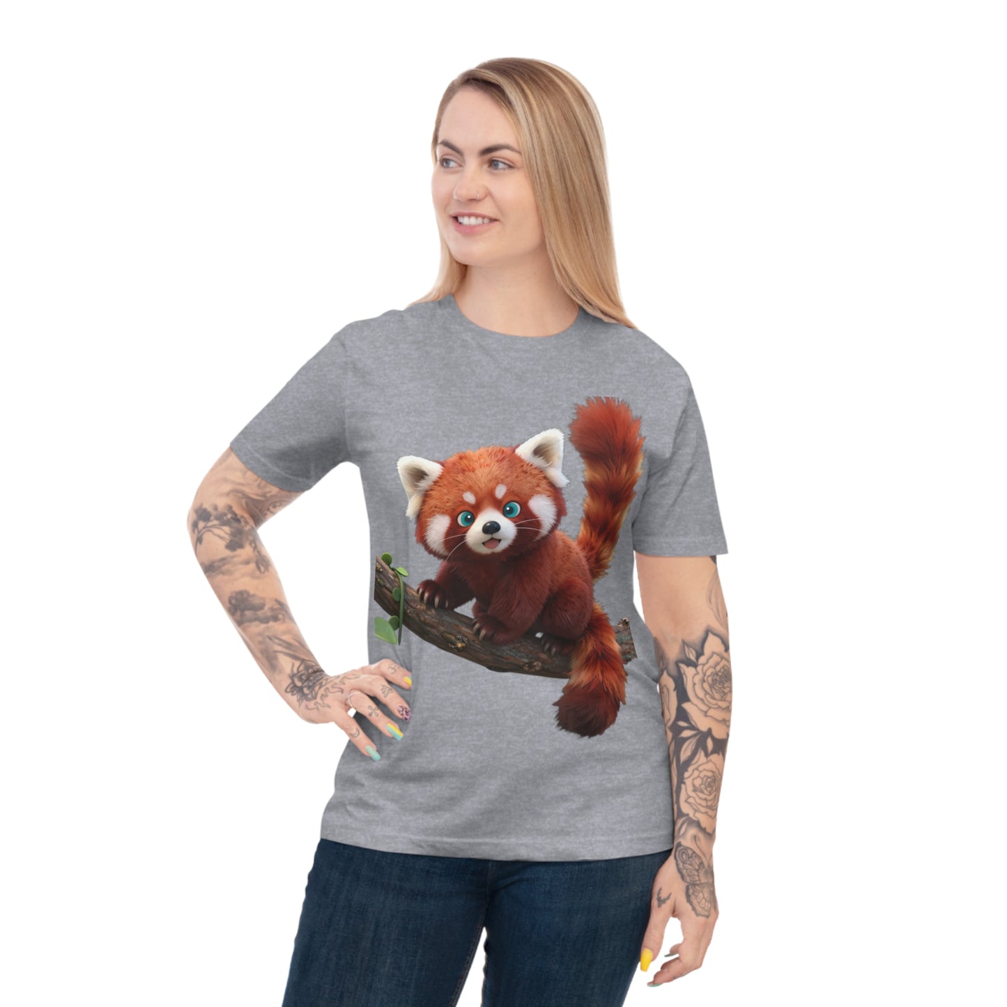 Playful Red Panda — Forest Vine Kawaii Tee