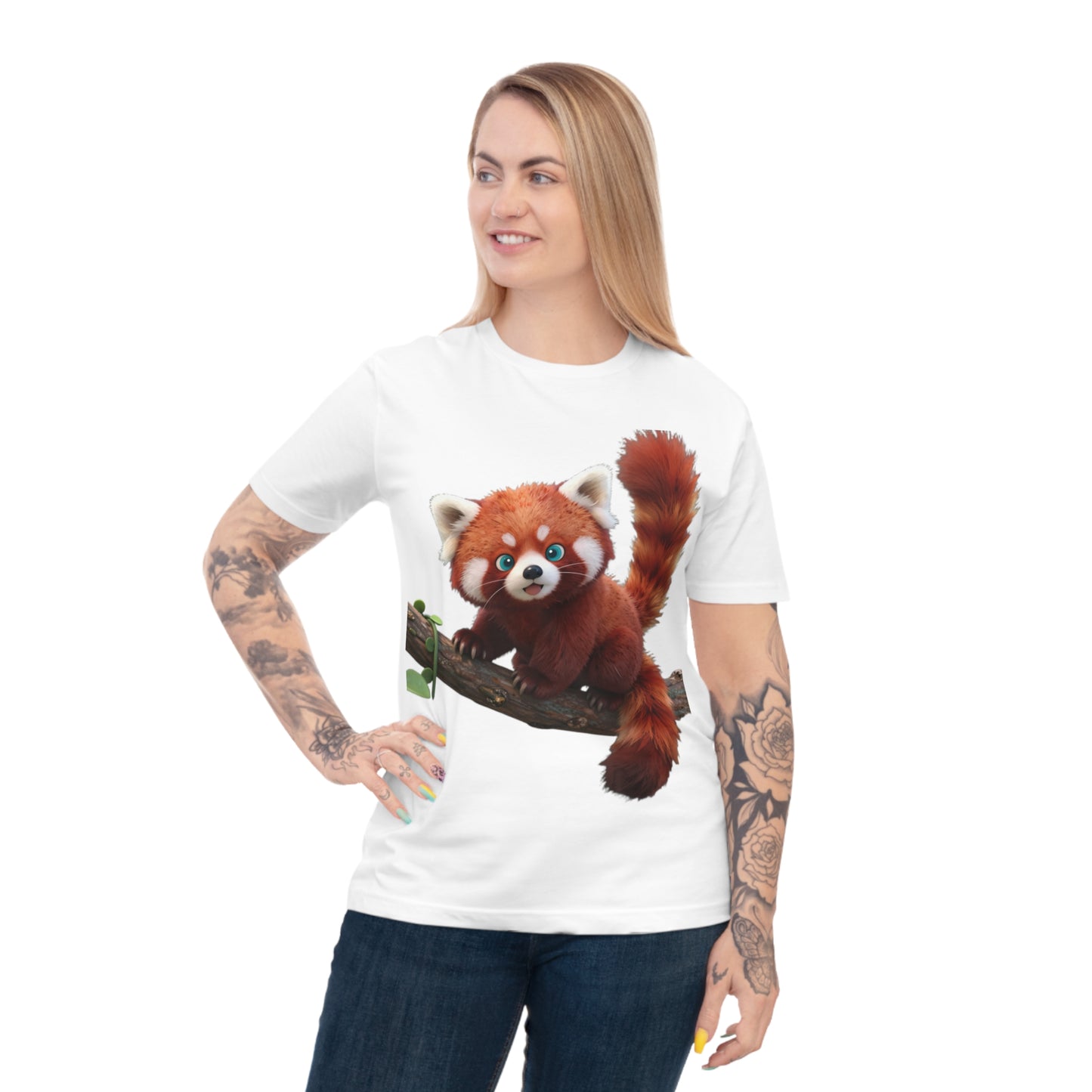 Playful Red Panda — Forest Vine Kawaii Tee