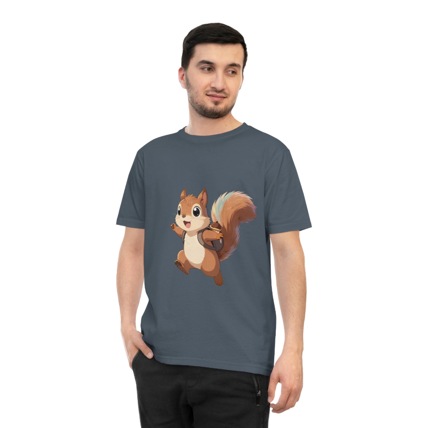 Rainbow Squirrel — Pastel Chibi Anime Acorn Backpack Tee