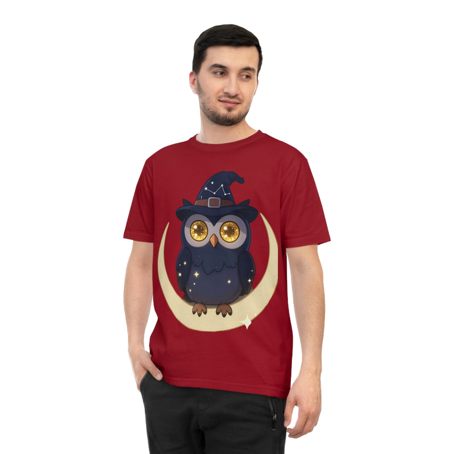 Cosmic Wizard Owl — Magical Starry Night Tee