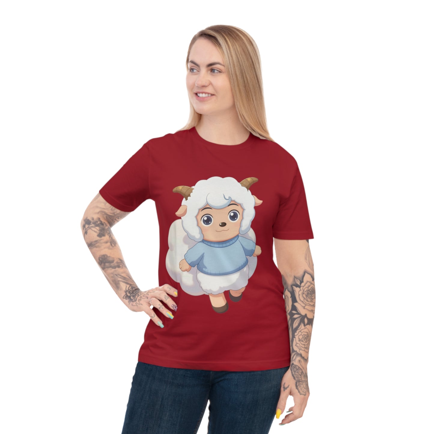 Fluffy Sheep Girl — Dreamy Anime Kawaii Sheep Character Tee