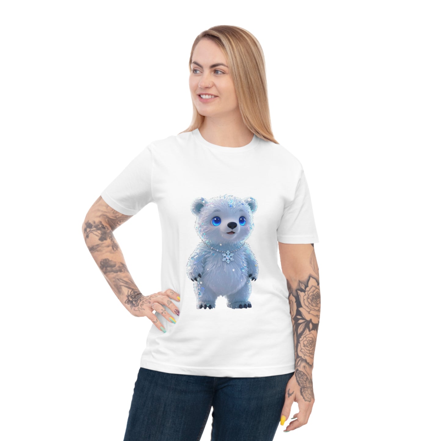 Crystal Arctic Bear — Aurora Night Kawaii Tee