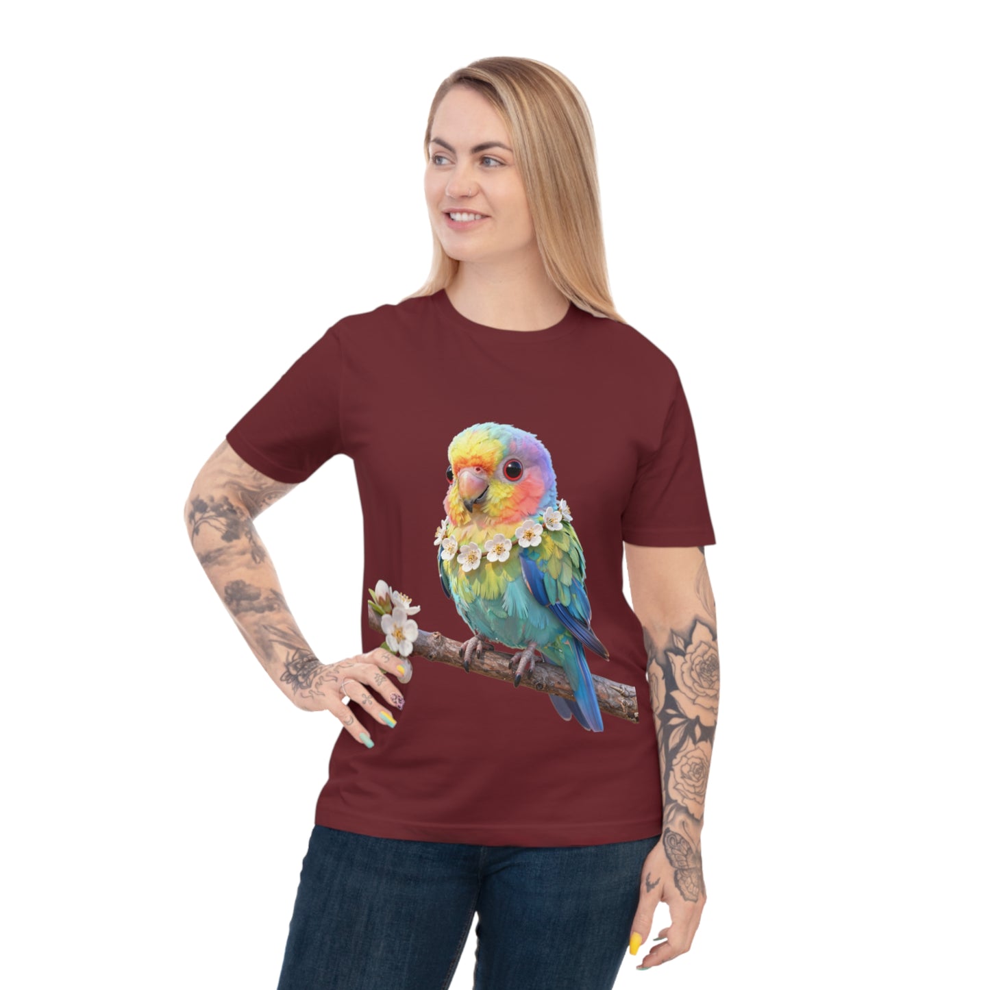 Rainbow Parrot — Tropical Bloom Kawaii Tee