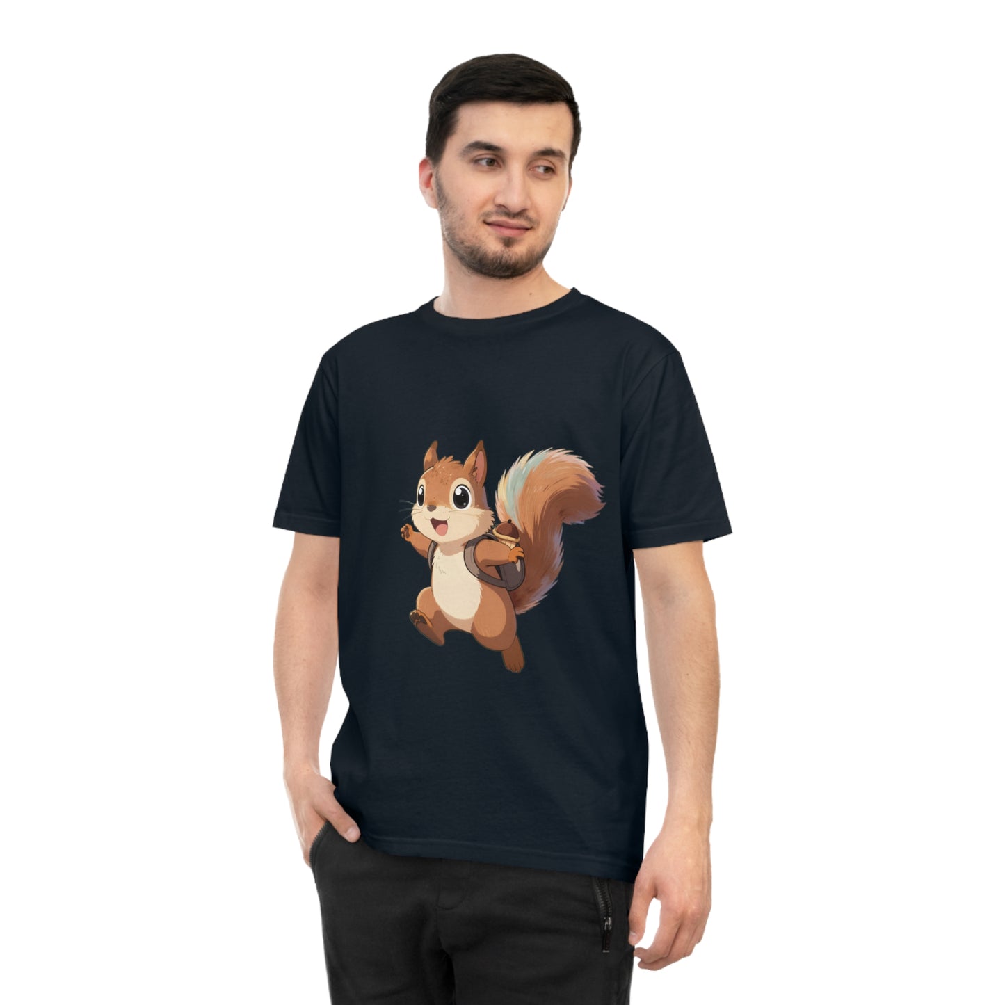 Rainbow Squirrel — Pastel Chibi Anime Acorn Backpack Tee