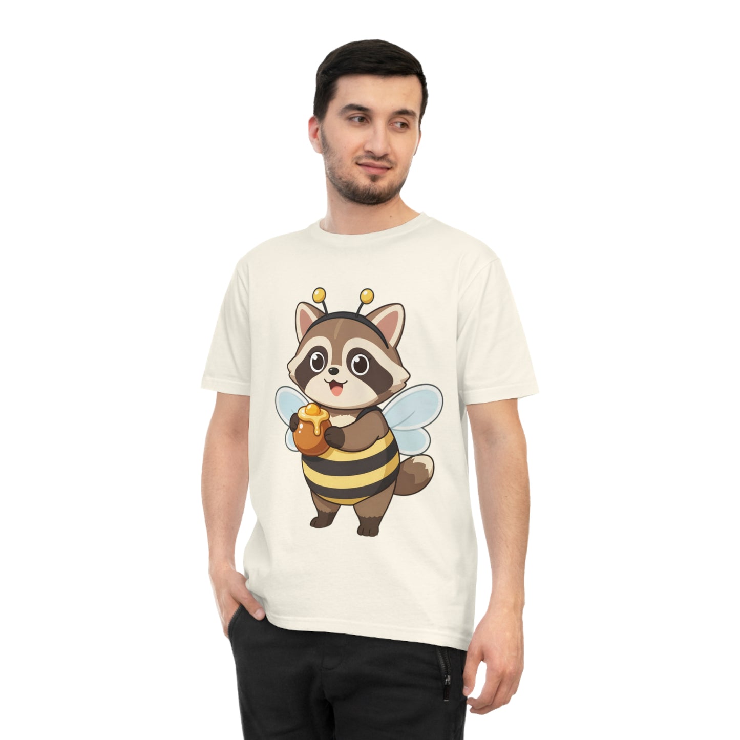 Honey Bee Raccoon — Chibi Anime Bee Kawaii Tee