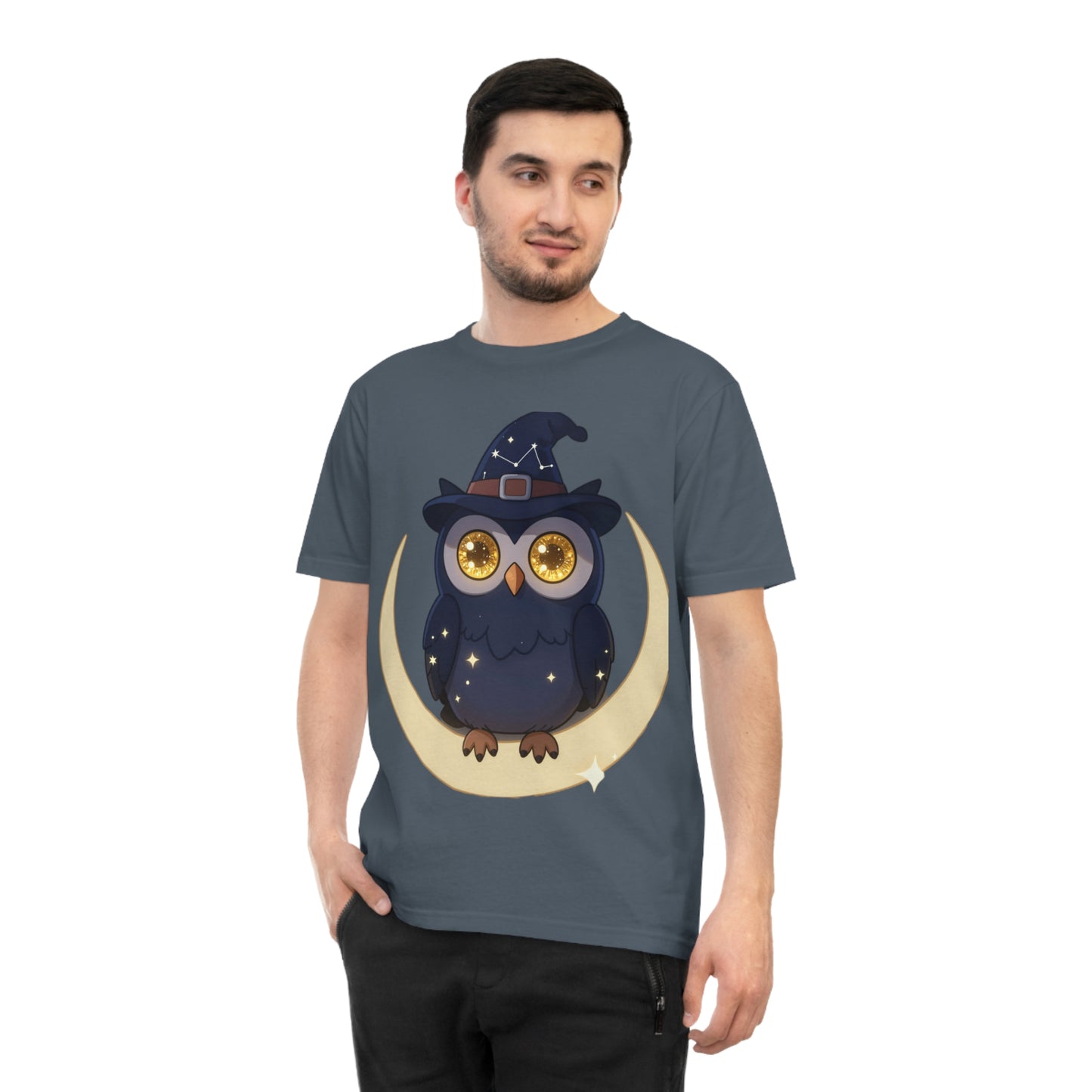 Cosmic Wizard Owl — Magical Starry Night Tee